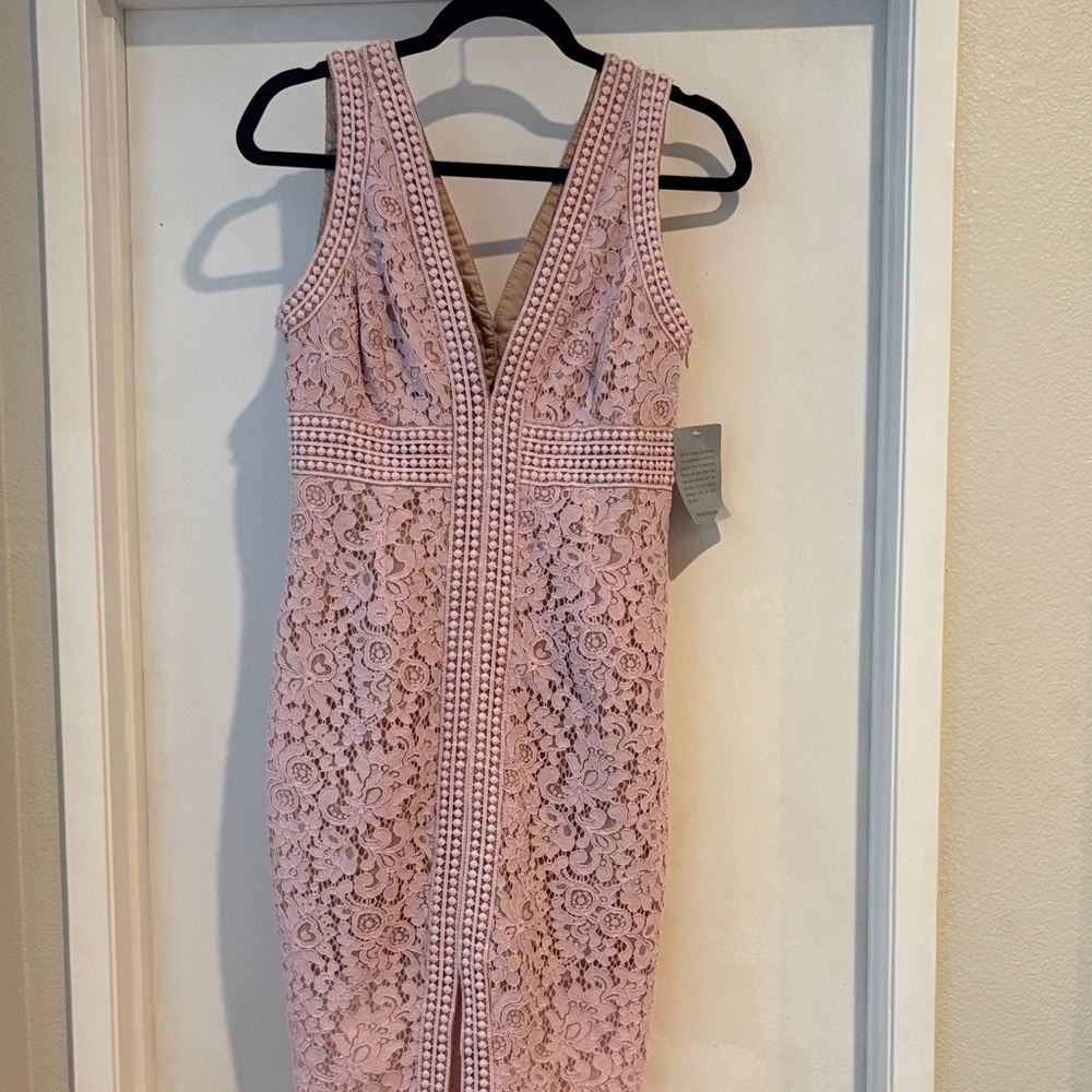 Bardot Elegant Pink Lace Dress